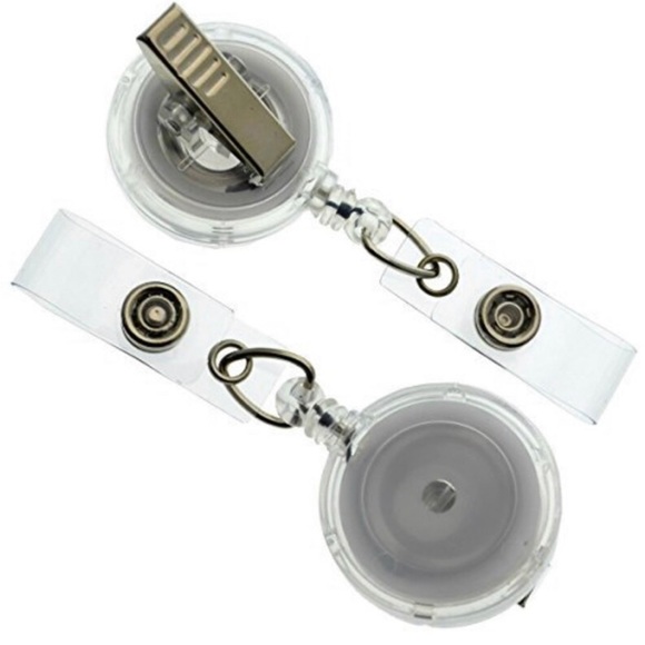 💗 Pink Smiley Face Badge Reel - Picture 3 of 3